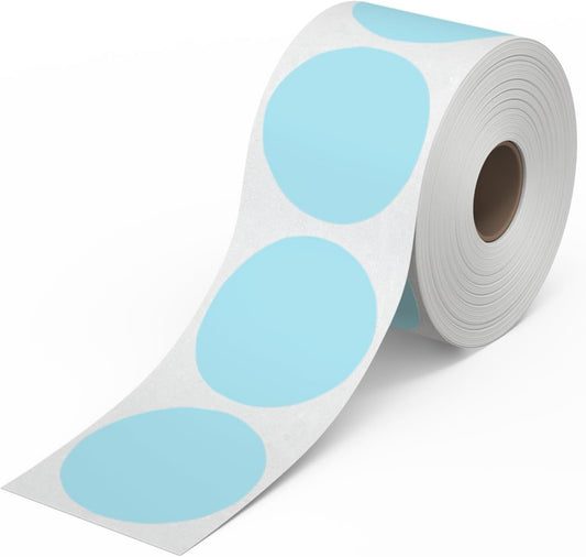 Rollo Circle Thermal Labels 2 Inch - Roll of 1,000 Round Sticker Labels - Multi-Purpose Direct Thermal Printer Stickers 2x2 (Blue)