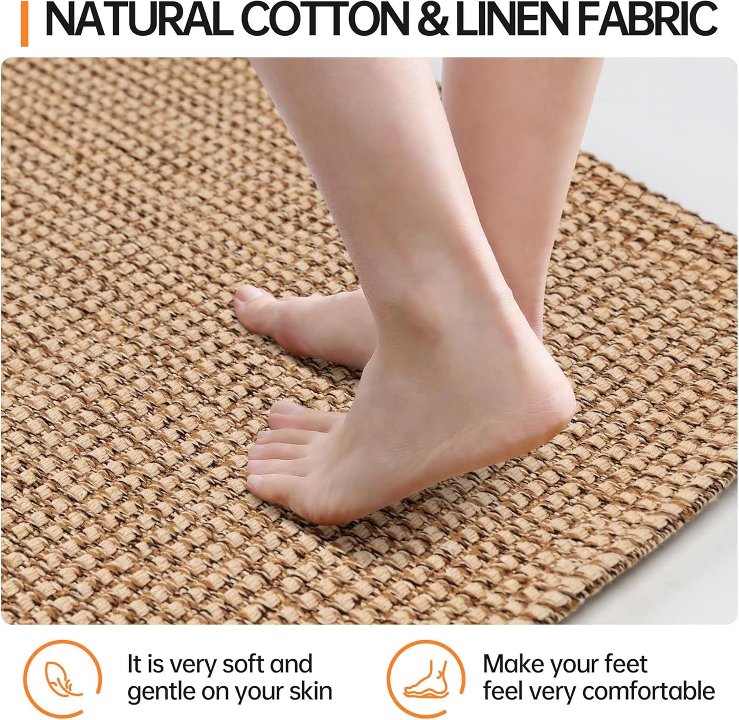 Kitchen Rugs and Mats Non Skid Washable [2PCS] (20" x 30"+ 20" x 48"), Absorbent Kitchen Floor Mats, Boho Cotton Kitchen Runner Rugs Comfort Standing Mat for Sink Hallway Laundry